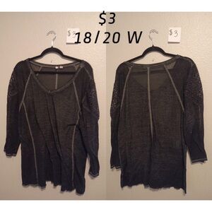Black Sheer Knit Top